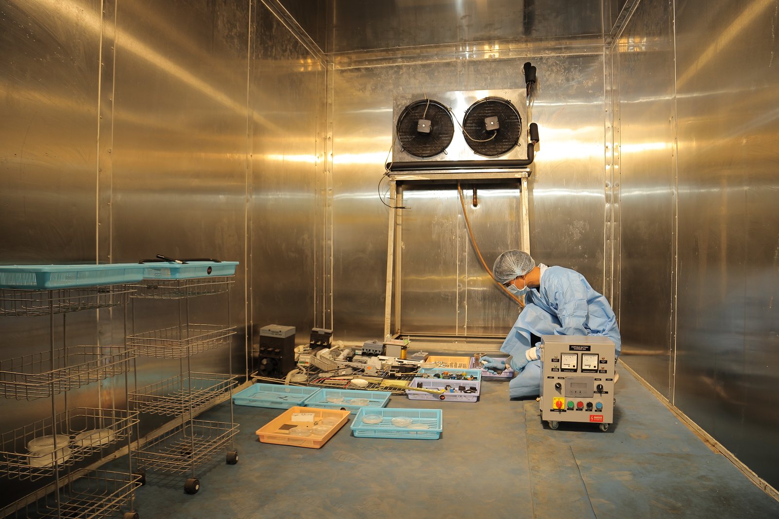Test articles in a walk-in chamber