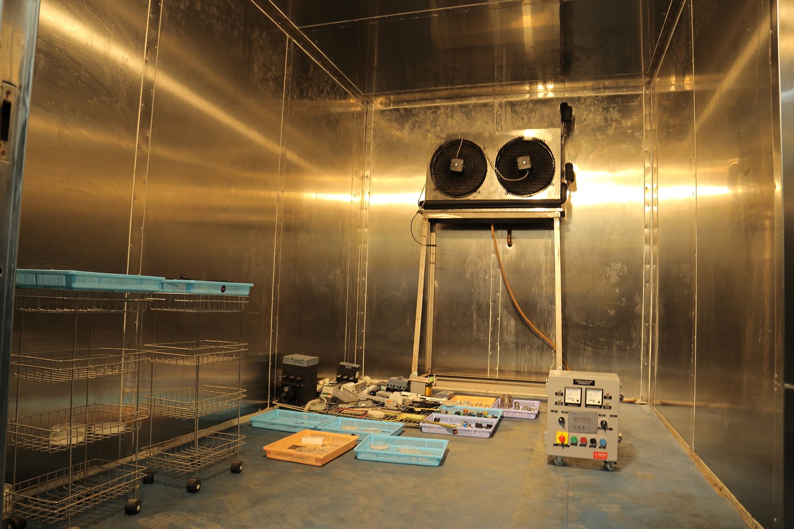 Walk-in chamber loaded for test